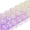 Spray Painted Crackle Glass Beads Strands DGLA-C002-6mm-07-3