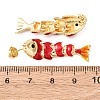 Fish Brass Micro Pave Cubic Zirconia Dangle Stud Earrings EJEW-C174-05G-04-5