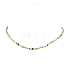 Natural Peridot Faceted Round Beaded Necklaces NJEW-JN06430-01-2