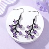 316 Surgical Stainless Steel Glass Seed Beads Chip Dangle Earrings EJEW-TA00774-01-1