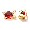 Brass Micro Pave Cubic Zirconia Charms CU-E003-12G-A-2