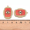 Ion Plating(IP) 304 Stainless Steel Evil Eye Enamel Pendants STAS-N107-04A-G-3