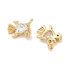 Brass Micro Pave Cubic Zirconia Charms KK-A291-12A-G-2