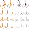 10 Piars 2 Colors Bowknot Brass Laverback Earrings for Women EJEW-SC0001-92-1