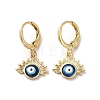 Evil Eye Real 18K Gold Plated Brass Dangle Leverback Earrings EJEW-Q797-25G-1