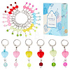 30Pcs 6 Colors Heart Glass Locking Stitch Markers HJEW-SC00093-1