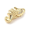 Marine Animal Theme Golden Brass Micro Pave Clear Cubic Zirconia Pendants KK-U031-01G-04-2