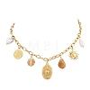304 Stainless Steel & Resin & Imitation Pearl Multi-Pendant Bib Necklaces for Women SA-CBA717A-02G-02-3