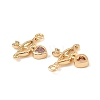 Brass Micro Pave Cubic Zirconia Charms KK-C155-27G-2