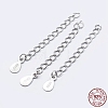 925 Sterling Silver End with Extender Chains and Teardrop Charms STER-F036-26S-48mm-3