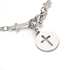 Tarnish Resistant 304 Stainless Steel Charm Bracelets BJEW-JB03864-03-2