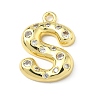 Brass Micro Pave Clear Cubic Zirconia Pendants KK-I476-02G-S-1