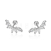 S925 Sterling Silver Clear Cubic Zirconia Stud Earrings JF7438-2-3