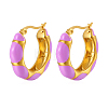 304 Stainless Steel Enamel Hoop Earrings for Women AU7915-1-1