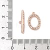Oval Brass Micro Pave Clear Cubic Zirconia Toggle Clasps KK-G548-25-4