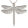 Platinum Alloy Enamel Dragonfly Big Pendants ENAM-J033-02P-2