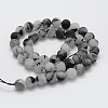 Natural Black Rutilated Quartz Beads Strands G-F570-02-8mm-2