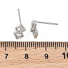 SHEGRACE Brass Micro Pave Clear Cubic Zirconia Stud Earring XGRQ4N558-729P-3