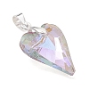 Electroplated Transparent Glass Pendants PALLOY-JF05156-02-4
