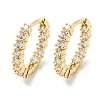 Brass Micro Pave Clear Cubic Zirconia Hoop Earrings EJEW-E295-07KCG-1