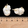 Brass & Pearl Micro Pave Cubic Zirconia Pendants KK-H259-13D-G03-3