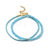 Glass Stretch Beaded Bracelets & Cotton Braided Cord Bracelet Sets BJEW-JB05401-02-1