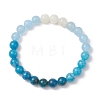8.5MM Round Dyed Natural Quartz & Blue Quart & Apatite & White Moonstone Stretch Beaded Bracelets BJEW-JB12986-03-1