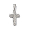 304 Stainless Steel Micro Pave Cubic Zirconia Pendants STAS-Z107-08P-05-1