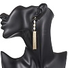 Rice Natural Cultured Freshwater Pearl Tassel Stud Earrings EJEW-JE07056-5