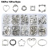 100Pcs 10 Styles Tibetan Style Alloy Bead Frames TIBEB-YW0001-27-1