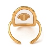 Oval with Shell Shape Resin Finger Rings STAS-Z101-07G-02-3