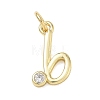 Brass Micro Pave Clear Cubic Zirconia Charms KK-D289-66G-B-1
