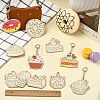 36Pcs Dessert Wooden Keychains ST-CJ0028-15-6