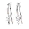 Brass Micro Pave Cubic Zirconia Earring Hooks KK-U008-09P-1