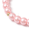 Valentine's Day Glass Pearl Stretch Bracelets for Women BJEW-JB11440-5