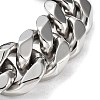 304 Stainless Steel Cuban Link Chains Bracelets for Men & Women BJEW-D031-21C-P-3