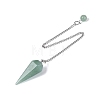 Natural Green Aventurine Dowsing Pendulum Pendants AJEW-N005-01E-1