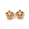 Brass Micro Pave Clear Cubic Zirconia Beads KK-P340-30G-1