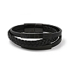 Ion Plating(IP) Braided Microfiber Leather Multi-strand Bracelets for Men BJEW-Z081-02EB-4