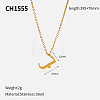 304 Stainless Steel Arabic Initial Letter Pendant Necklaces FS-WG7B6CA-05-1