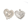 Rack Plating Heart Brass Stud Earrings EJEW-I310-25P-1