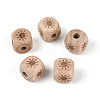 Laser Engraved Beech Wood European Beads WOOD-T033-08A-1