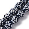 Handmade Blue and White Porcelain Beads Strands PORC-I027-13A-1