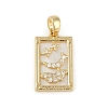 Brass Clear Rhinestone Pendants KK-M002-01G-1