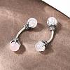 316 Stainless Steel Dragon Claw with Natural Stone Ball Curved Barbell Belly Rings AJEW-C044-06AS-03-3