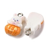 Halloween Theme Opaque Resin Pendants RESI-D075-02G-3