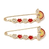 Real 18K Gold Plated Brass with Rhinestone Brooches JEWB-M040-01G-03-1