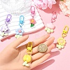 6Pcs Flower Resin Pendant Decorations HJEW-YW00056-5