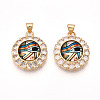 Brass Micro Pave Clear Cubic Zirconia Pendants for Women KK-T070-92A-02-1