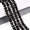 Natural Golden Sheen Obsidian Beads Strands G-S345-6mm-20-2